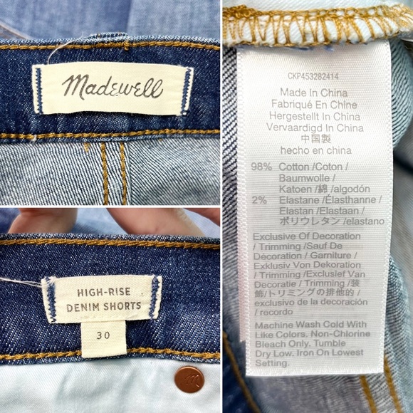 madewell | high rise denim shorts glenoaks wash 30 - Picture 9 of 10